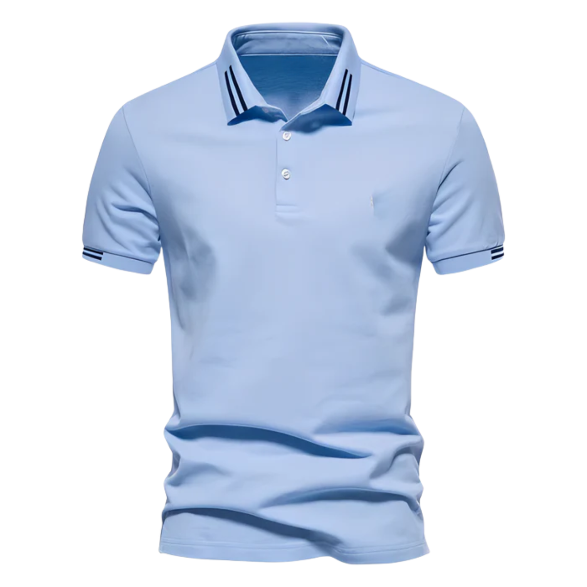 Men's short sleeve polo shirt — tailored slim fit stripe details — casual daily