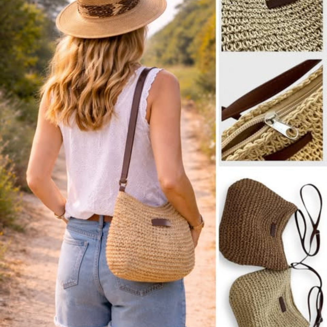 Woven Straw Crossbody Shoulder Bag