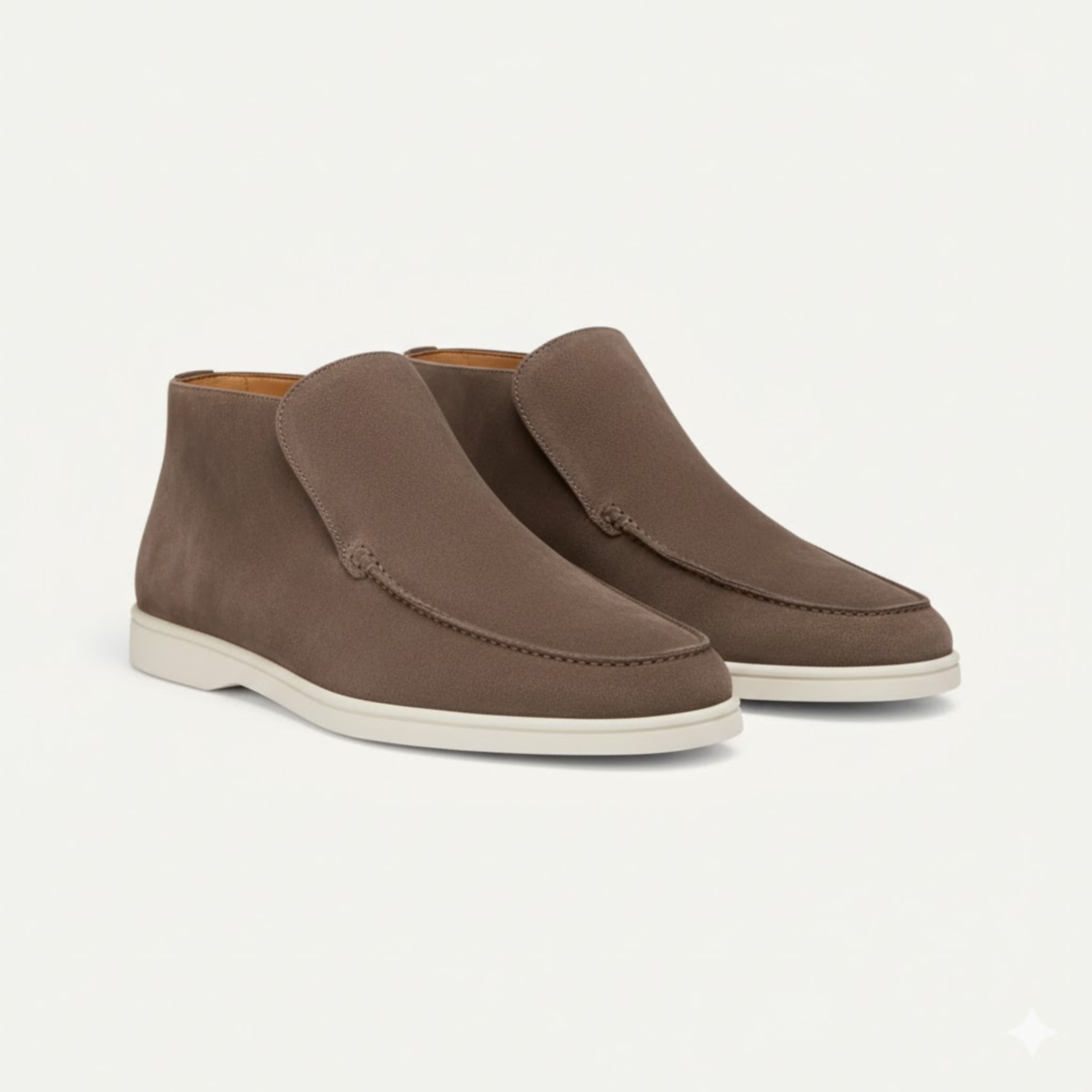 Men's Suede Loafers Lace-Up Casual Driving Shoes with Cushioned EVA Lining