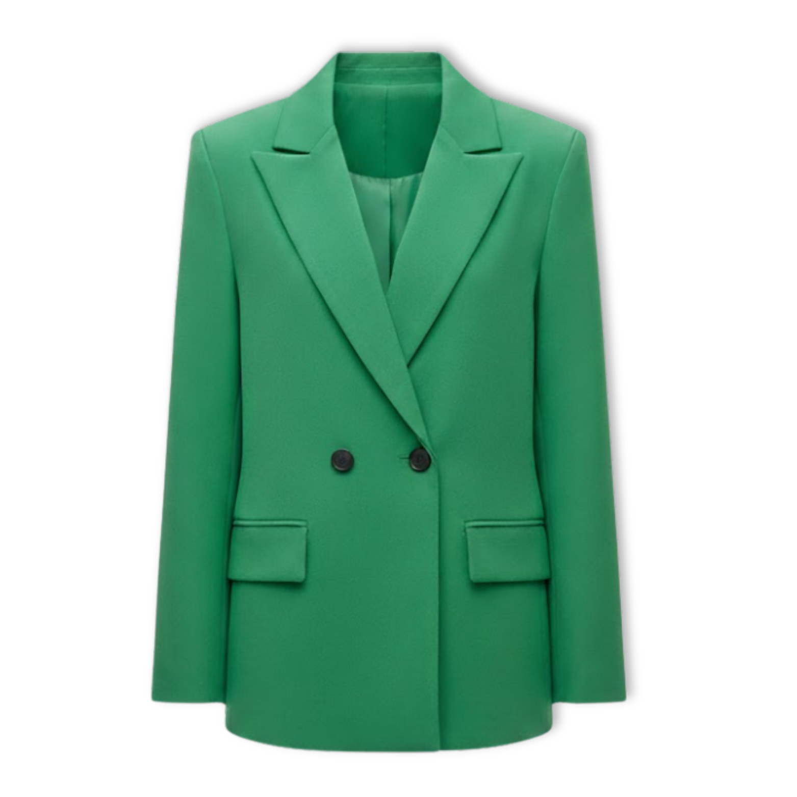 Women's Double Breasted Blazer Notched Lapel Long Sleeve Loose Fit Office Jacket
