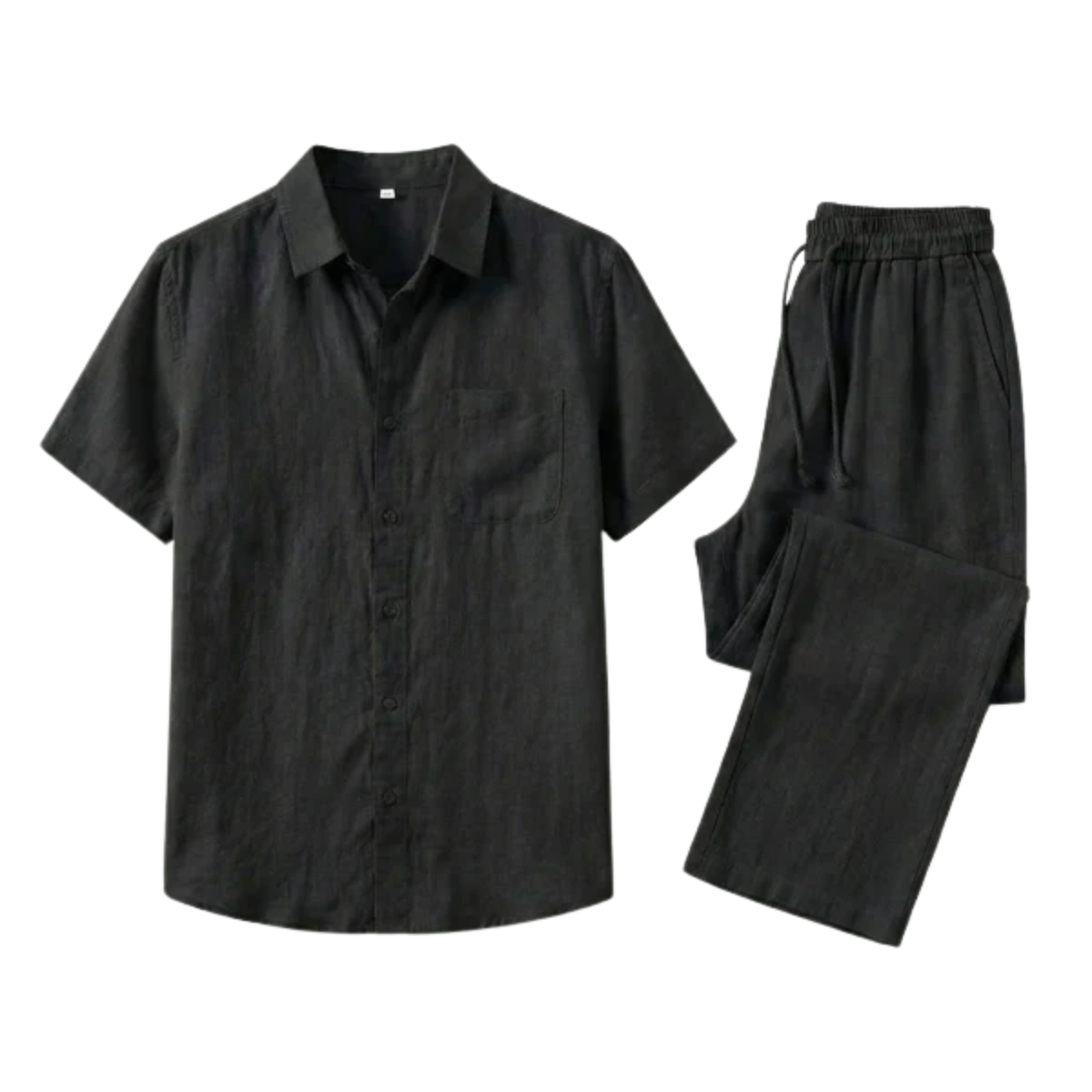 Linen two-piece set for men — relaxed fit — beach holiday