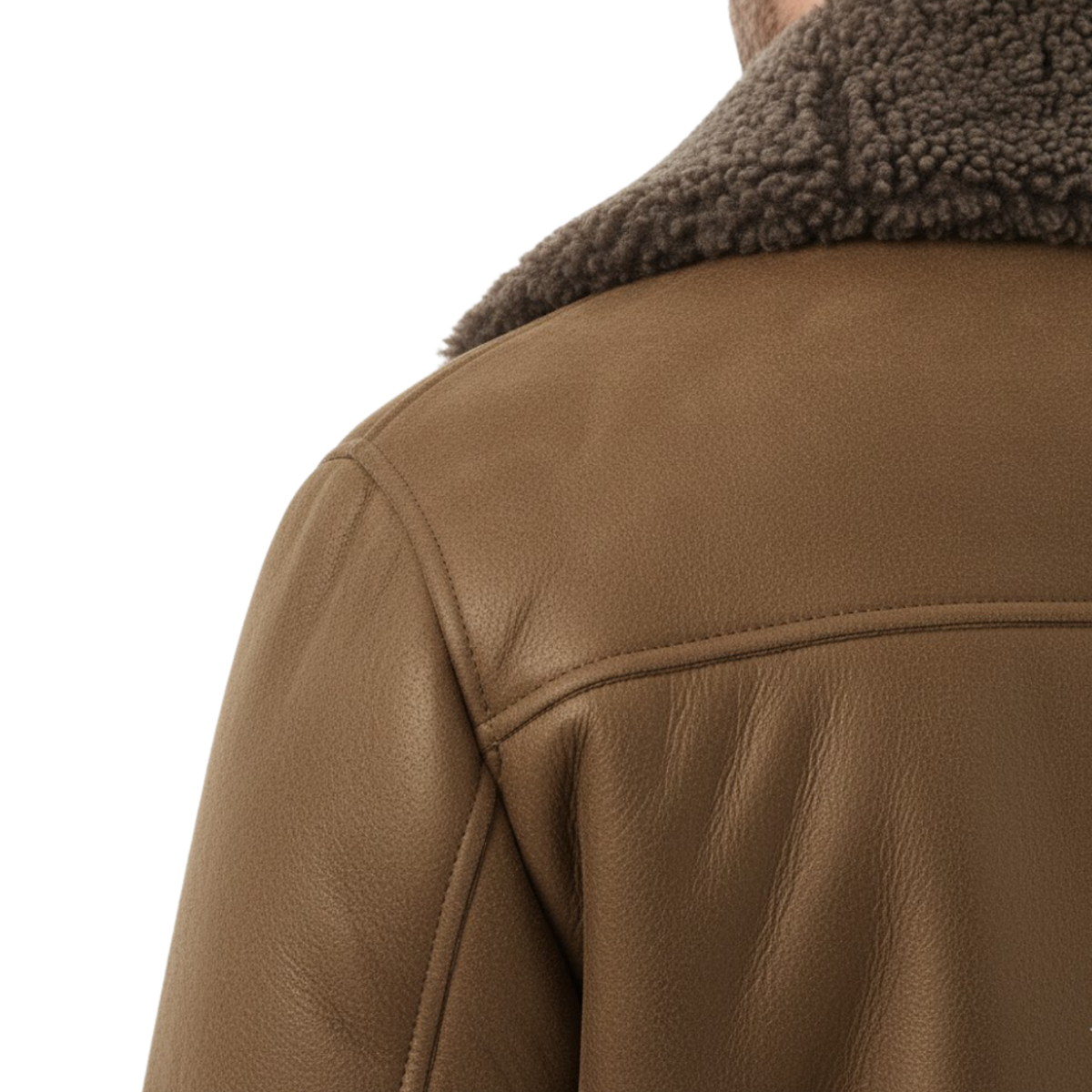 Men's Faux Fur Lined Long Jacket Thickened Sherpa Fleece Lapel Outerwear Coat