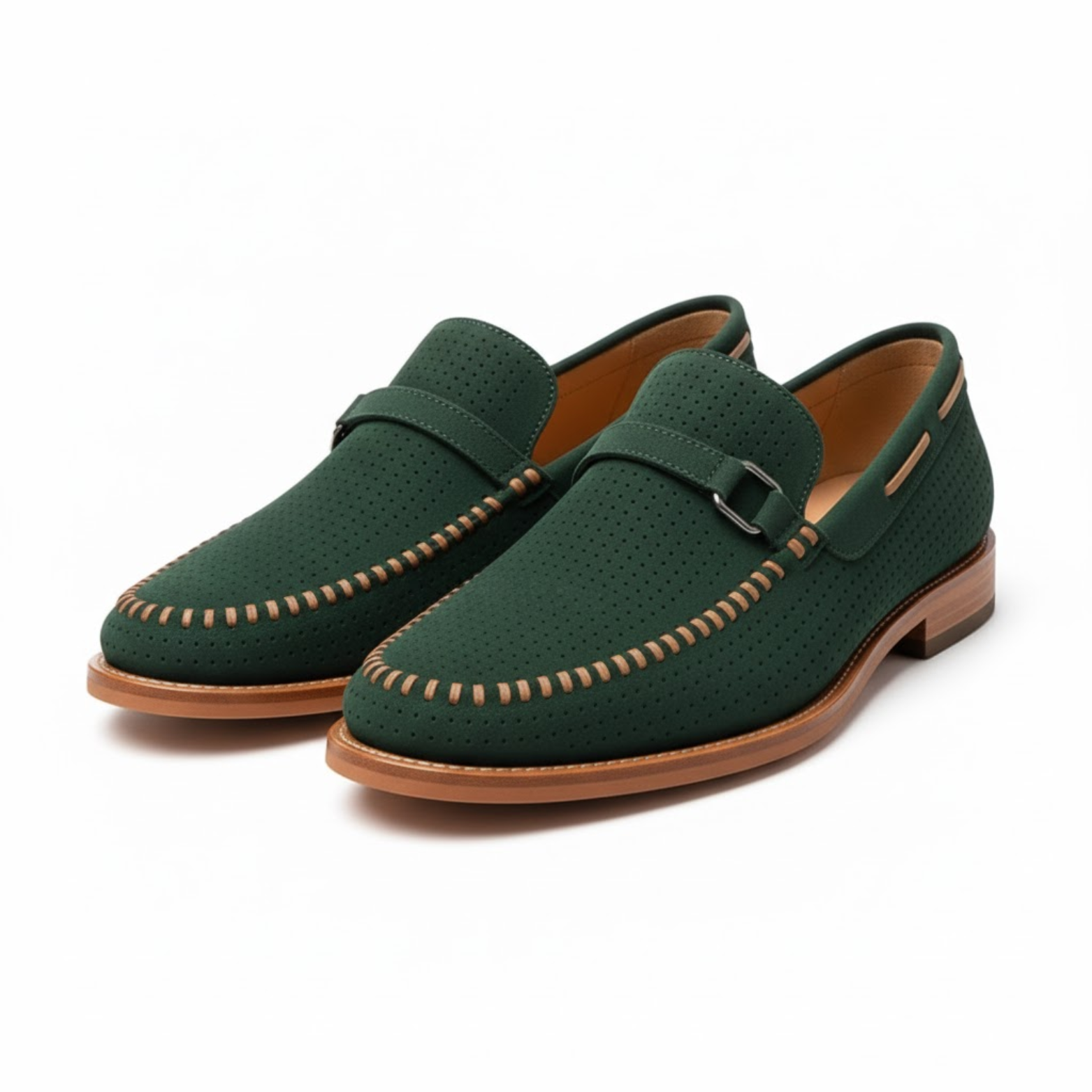 Men Perforated Lefu Shoes Leather Casual Lightweight Breathable