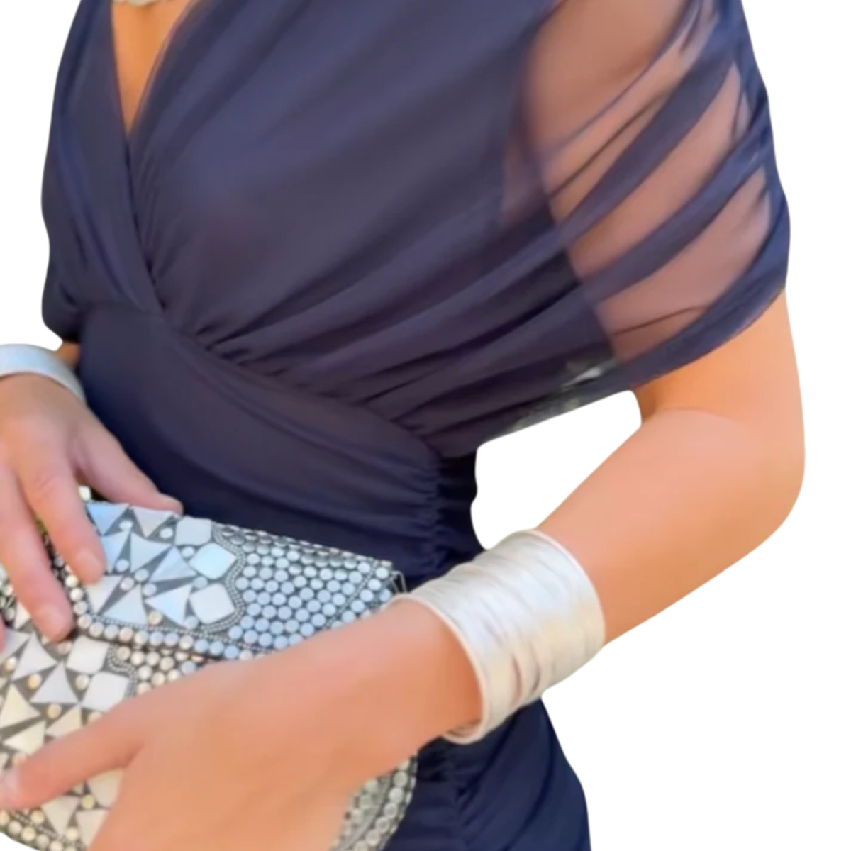 Women's maxi dress — V-neck, gathered waist — formal events