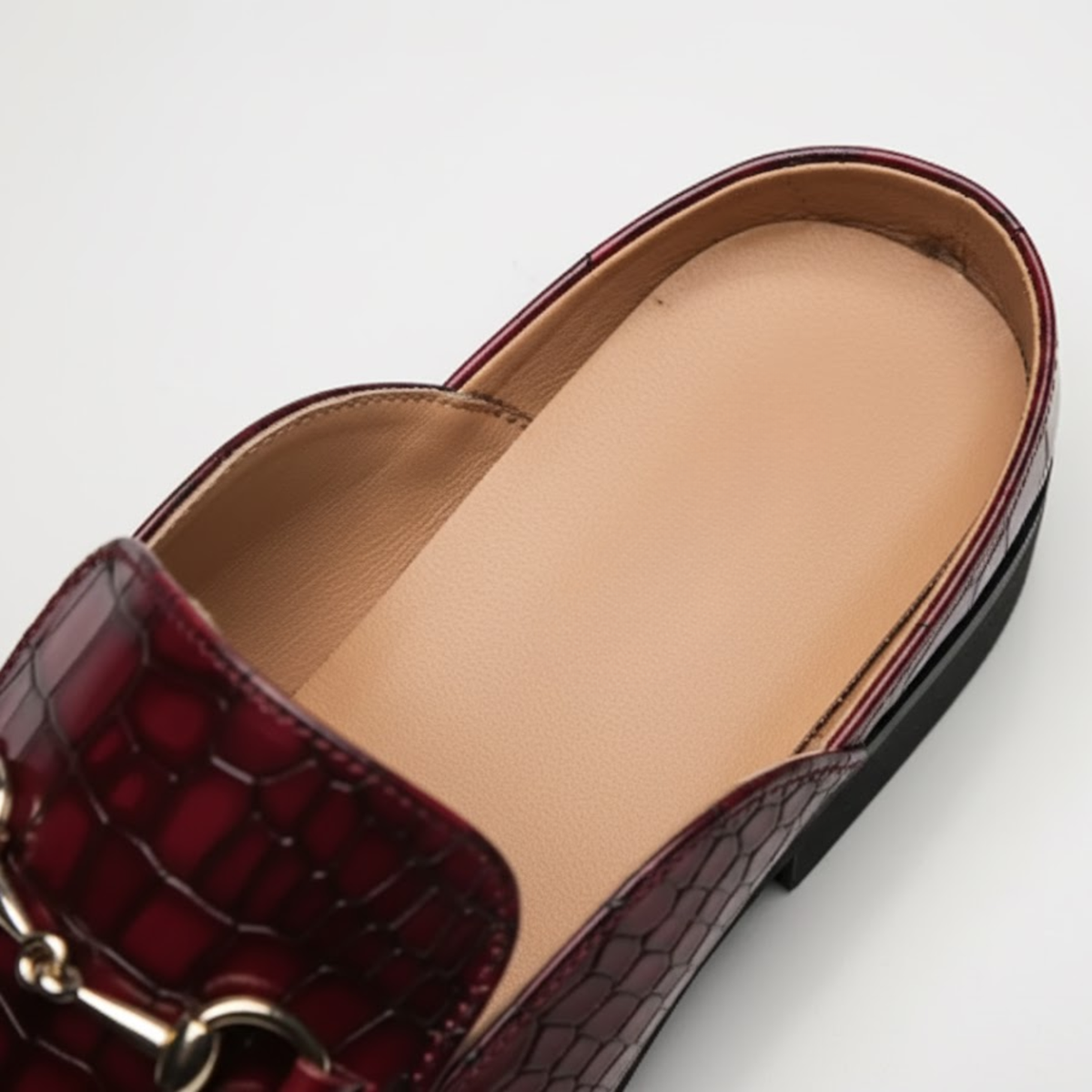 Leather Black Men's Half Shoes Fashion Loafers Slippers