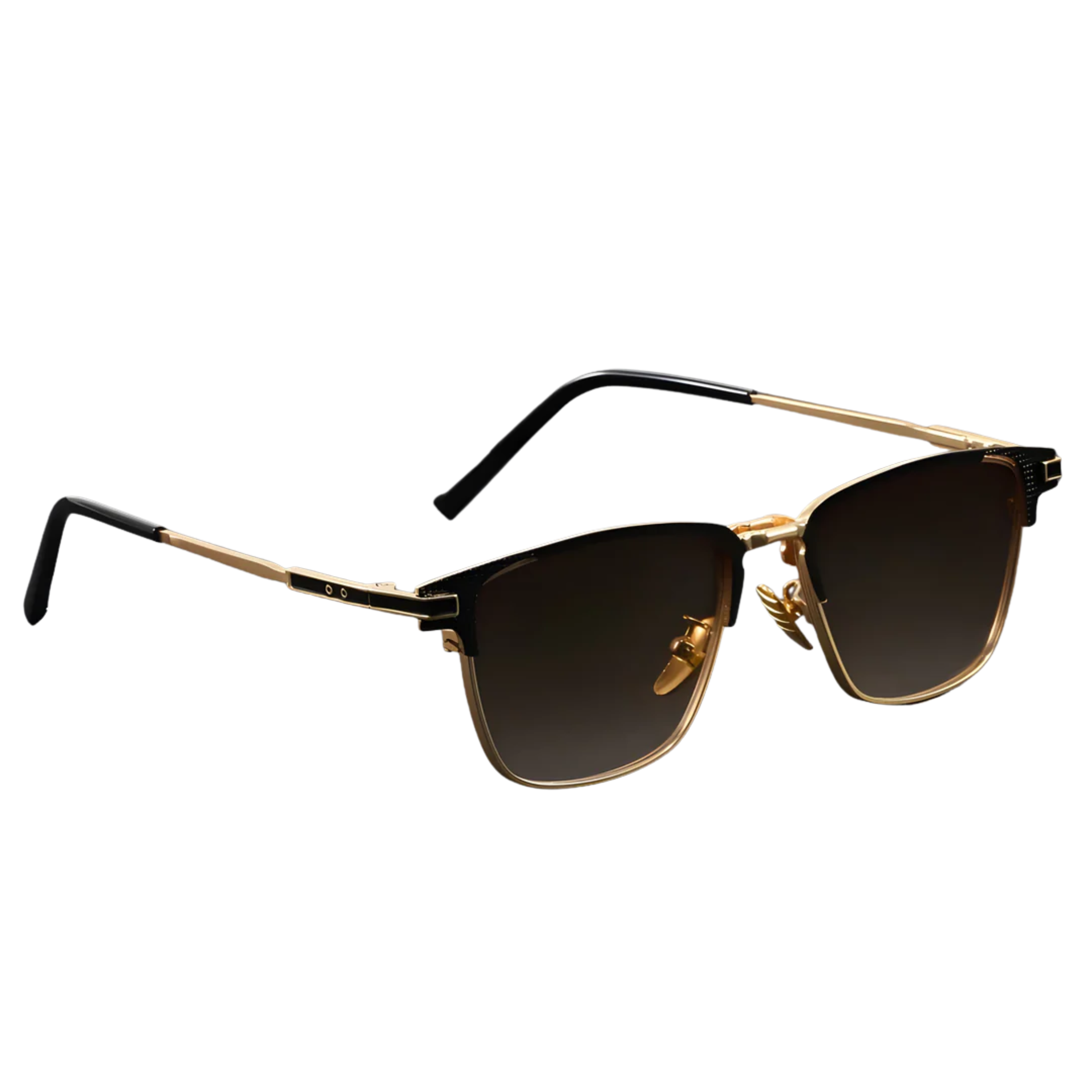 Half Frame Square Sunglasses Titanium Metal Polarized Luxury Designer Shades Unisex