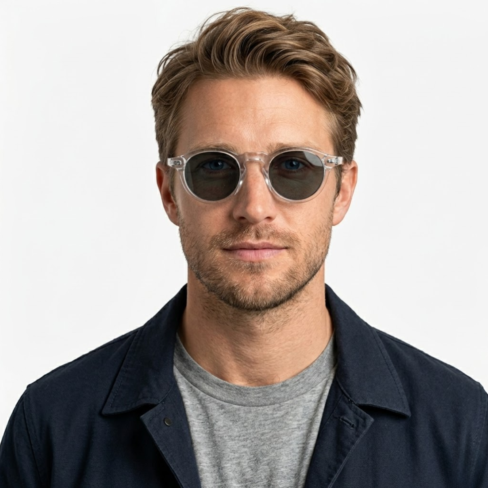 Polarized Retro Round Sunglasses Unisex Acetate Frame UV400 Protection Sun Shades