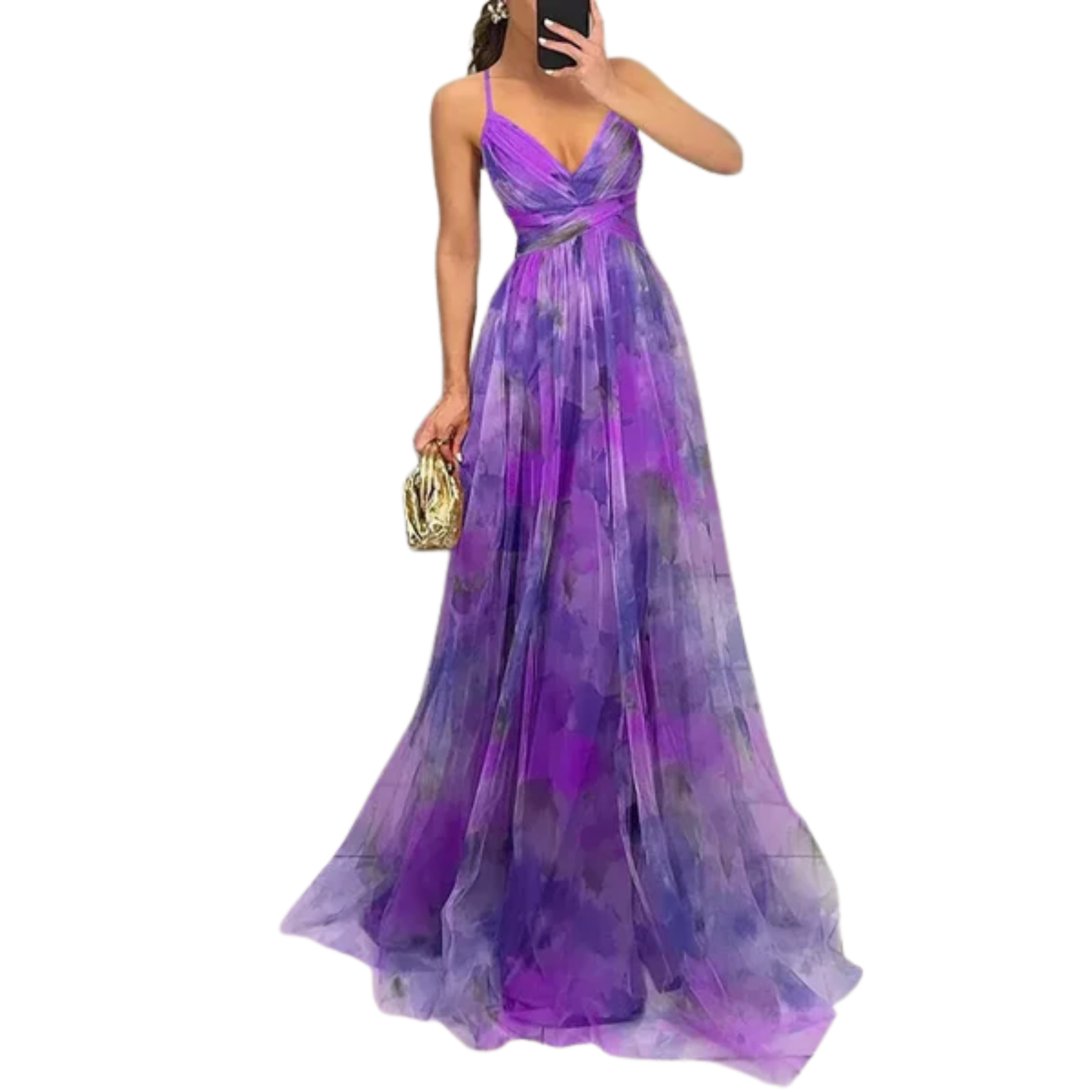 Women's Floral Tulle Maxi Dress Sleeveless Flowy Boho Special Occasion Long Dress