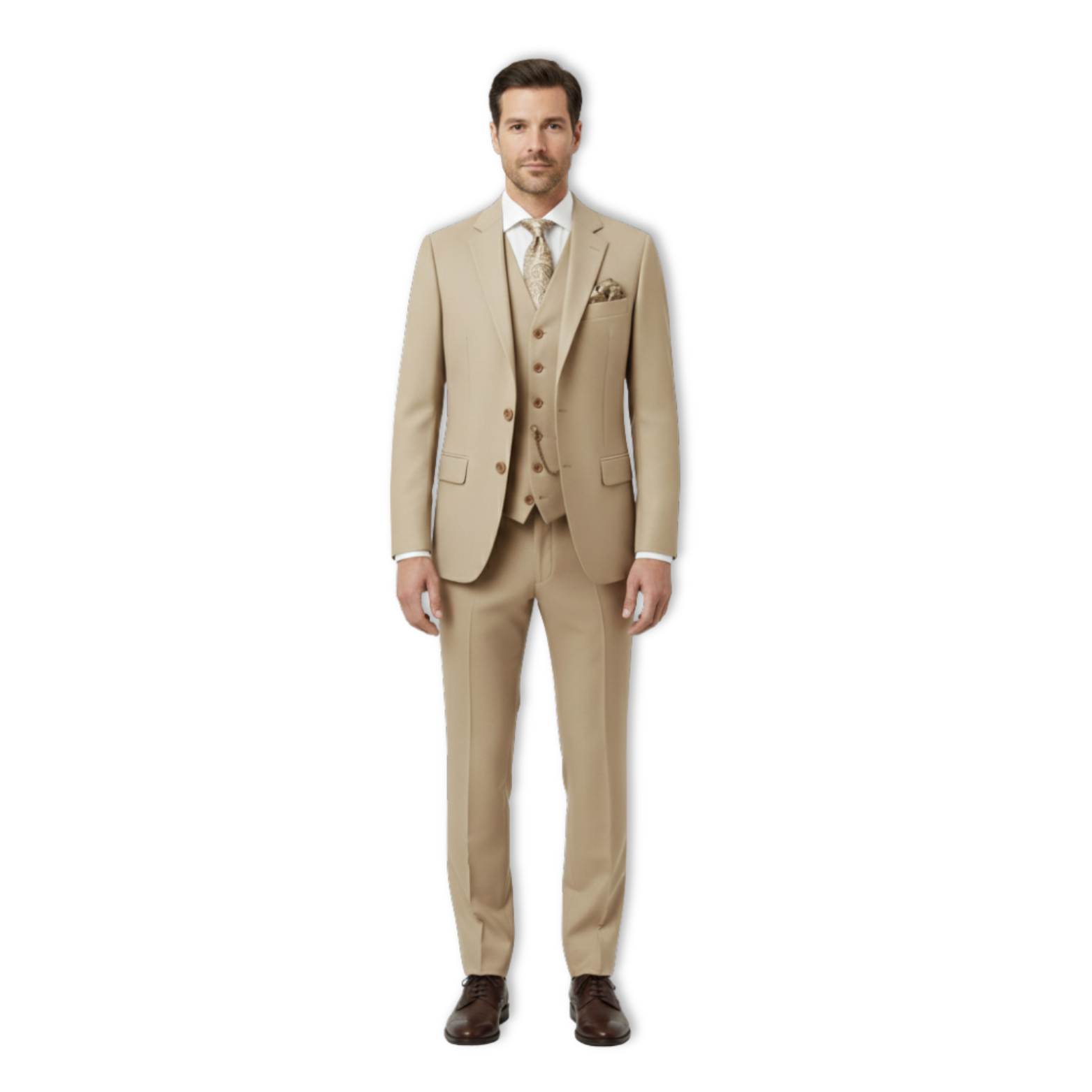 Classic Wedding Tuxedos Solid 3 Pieces Suits Slim Fit Groomsmen