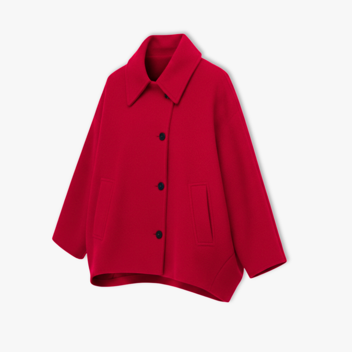 Women Autumn Winter Loose Short Jacket Lapel Casual Top