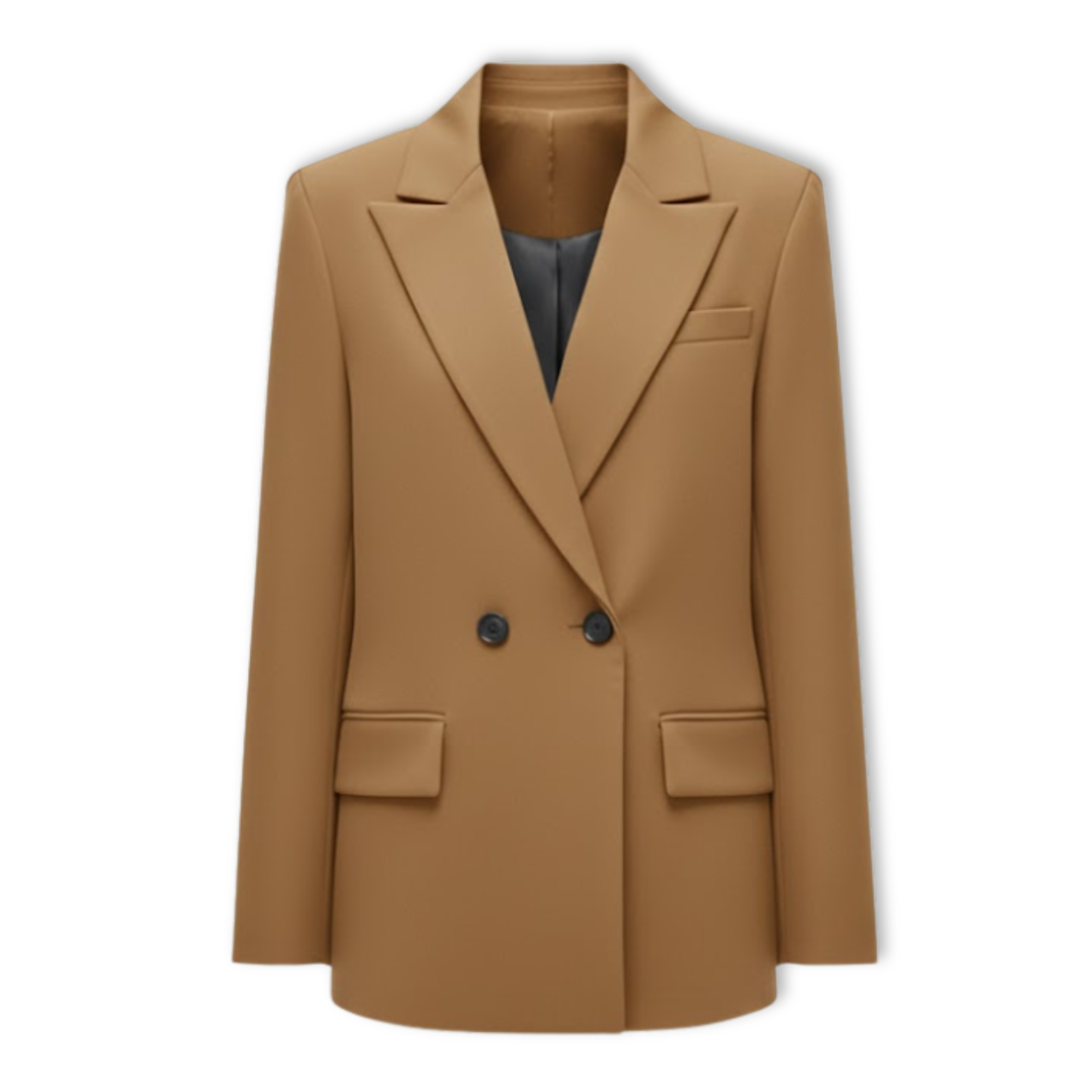 Women's Double Breasted Blazer Notched Lapel Long Sleeve Loose Fit Office Jacket