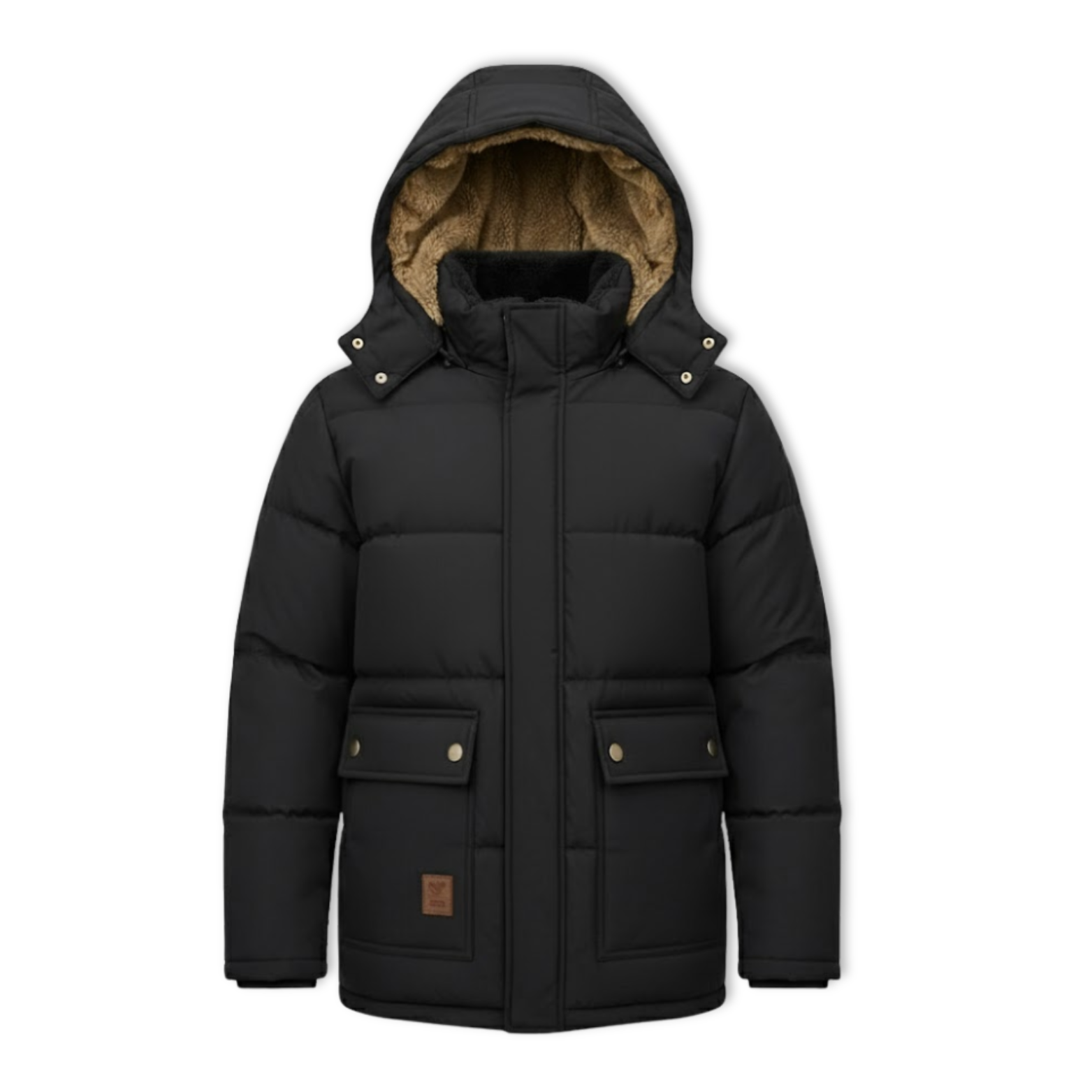 Men Winter Windproof Fleece Warm Thick Jacket Parkas Coat Fashion Hooded Fur Collar