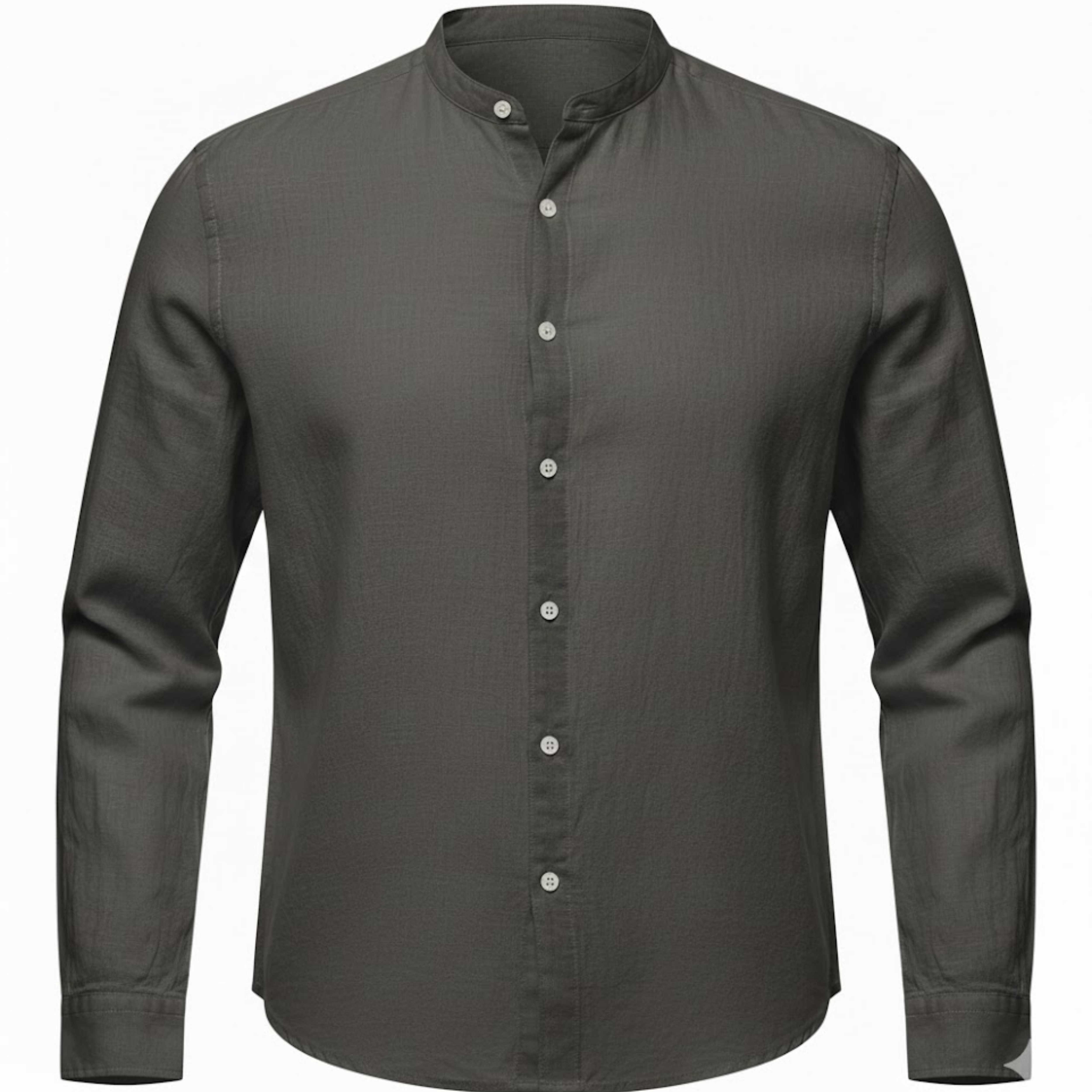 Men's Cotton Linen Henley Shirt Long Sleeve Slim Fit Single Breasted Casual Beach Top