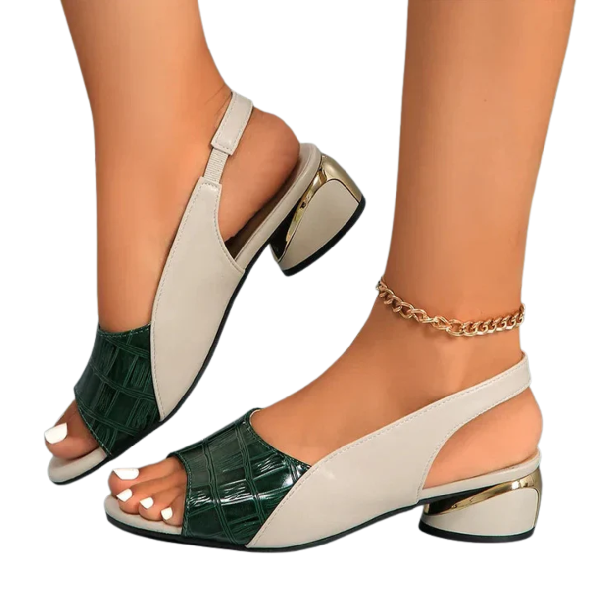 Women's open-toe sandals — slingback with block heel — everyday comfort