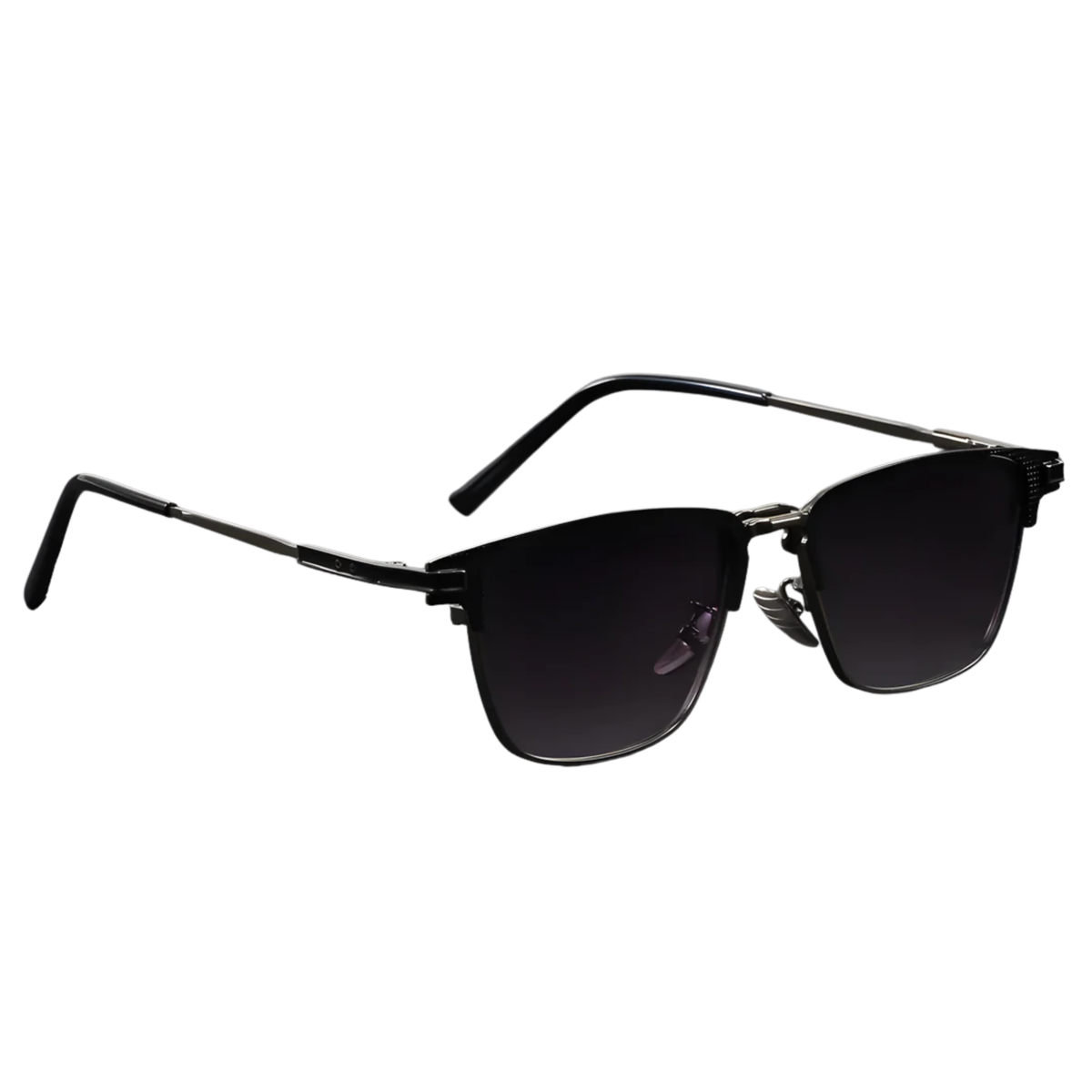 Half Frame Square Sunglasses Titanium Metal Polarized Luxury Designer Shades Unisex