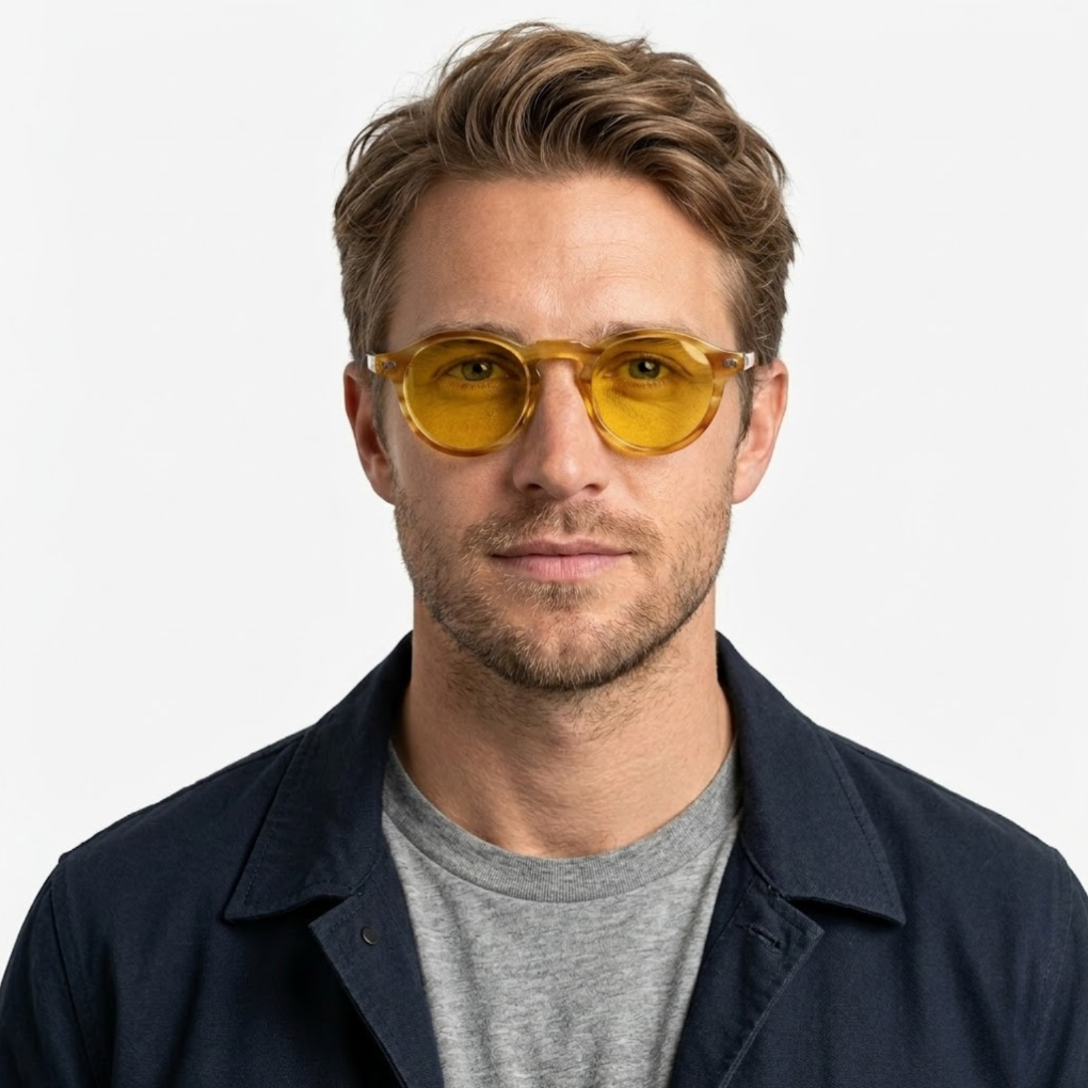 Polarized Retro Round Sunglasses Unisex Acetate Frame UV400 Protection Sun Shades