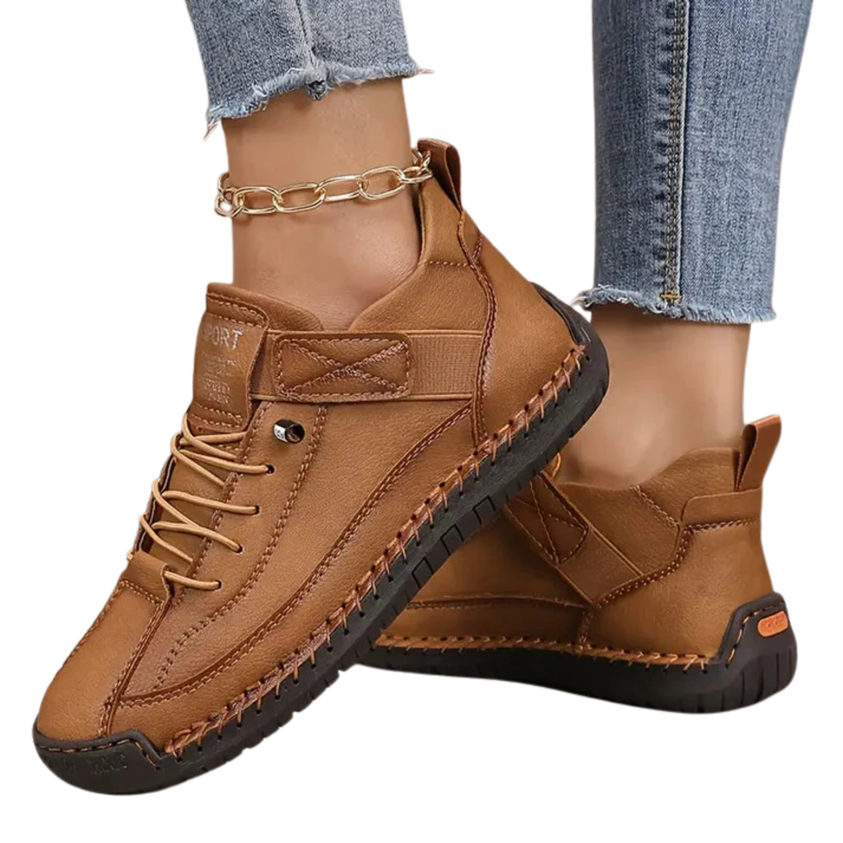 Women's sneakers — textured lace-up cushioned sole — casual daily