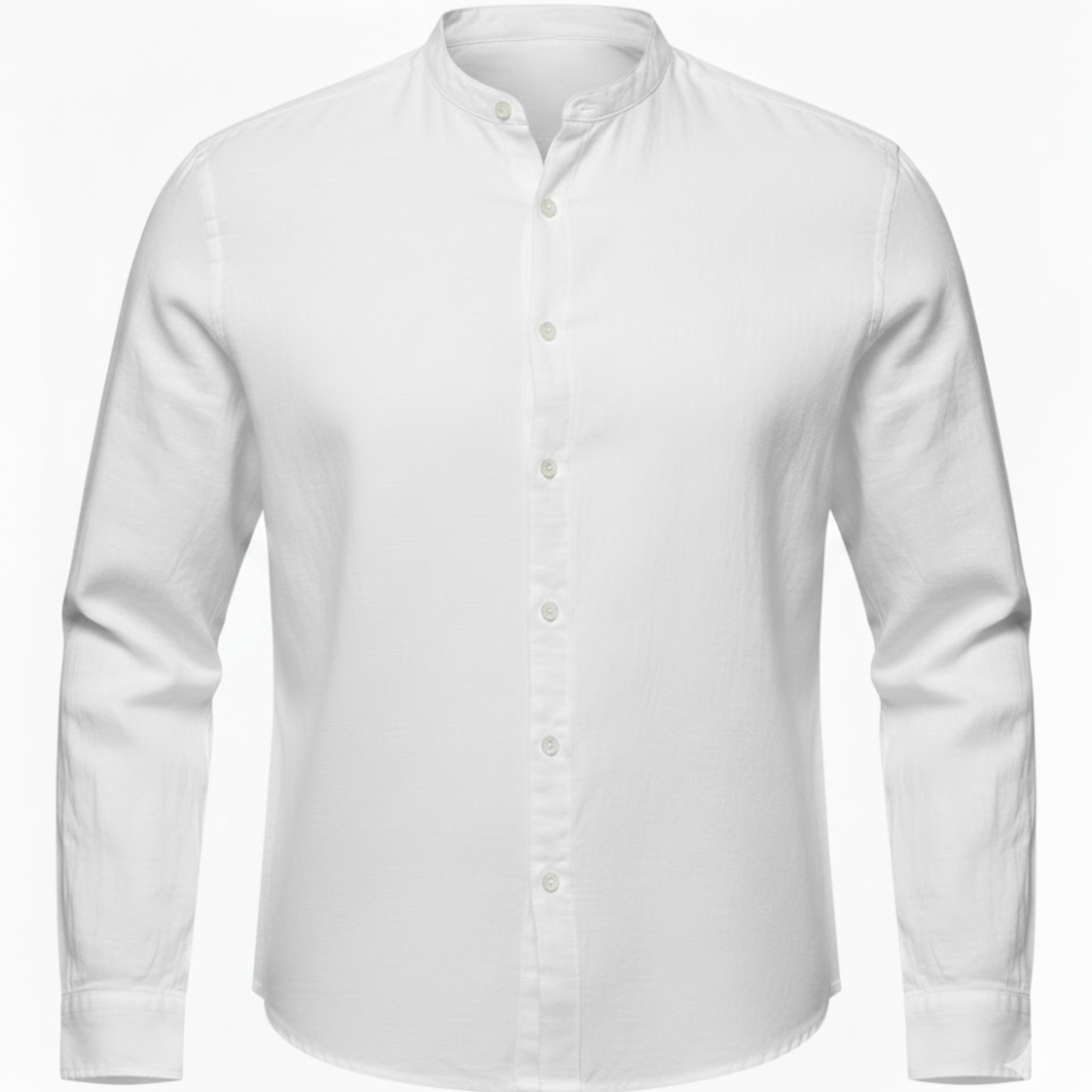 Men's Cotton Linen Henley Shirt Long Sleeve Slim Fit Single Breasted Casual Beach Top