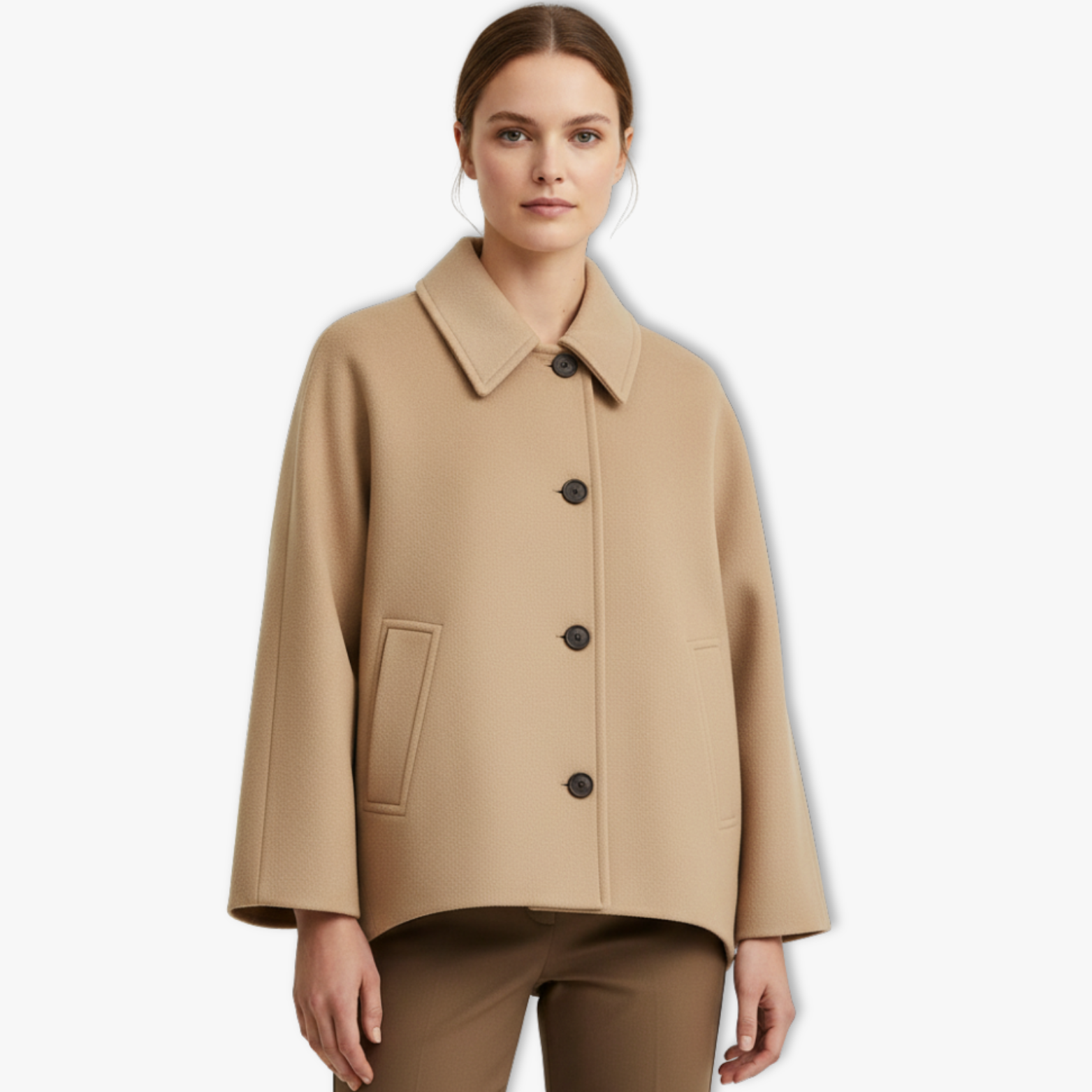 Women Autumn Winter Loose Short Jacket Lapel Casual Top