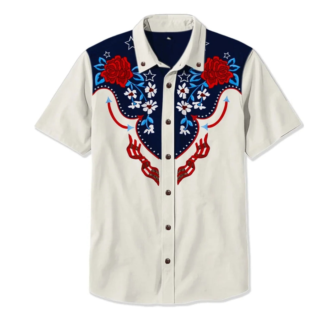 Embroidered Western Button Down Shirt