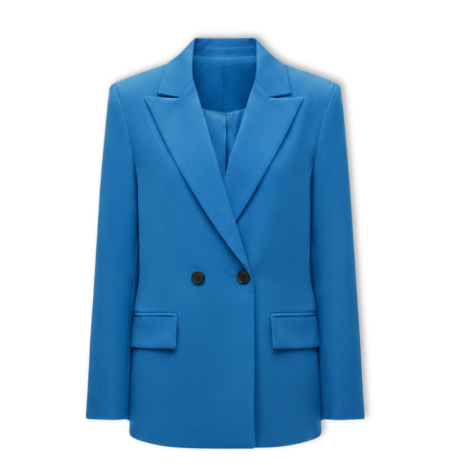 Women's Double Breasted Blazer Notched Lapel Long Sleeve Loose Fit Office Jacket