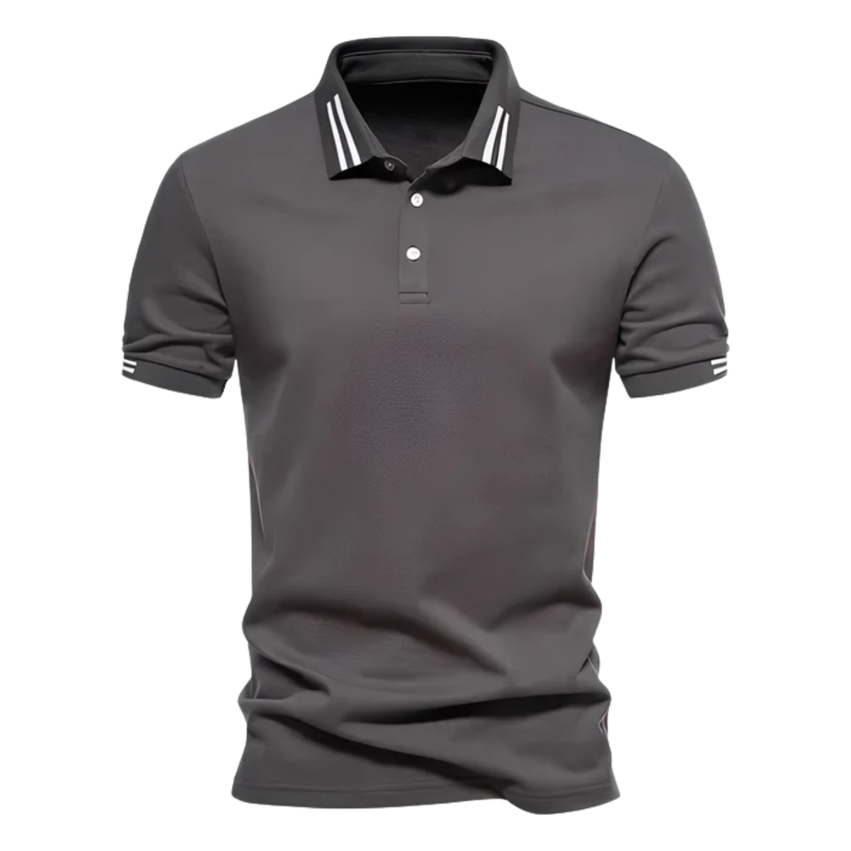 Men's short sleeve polo shirt — tailored slim fit stripe details — casual daily