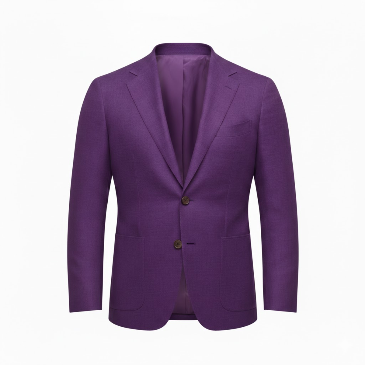 Men's Slim Fit Tailored Blazer with Notched Lapels and Two-Button Closure