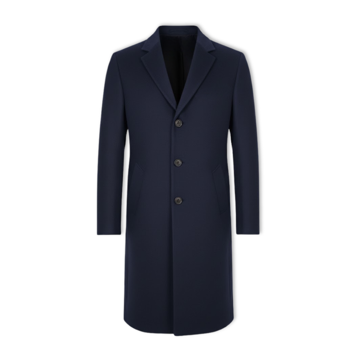Long Cotton Coat Wool Blend Pure Color Slim Windbreaker Jacket