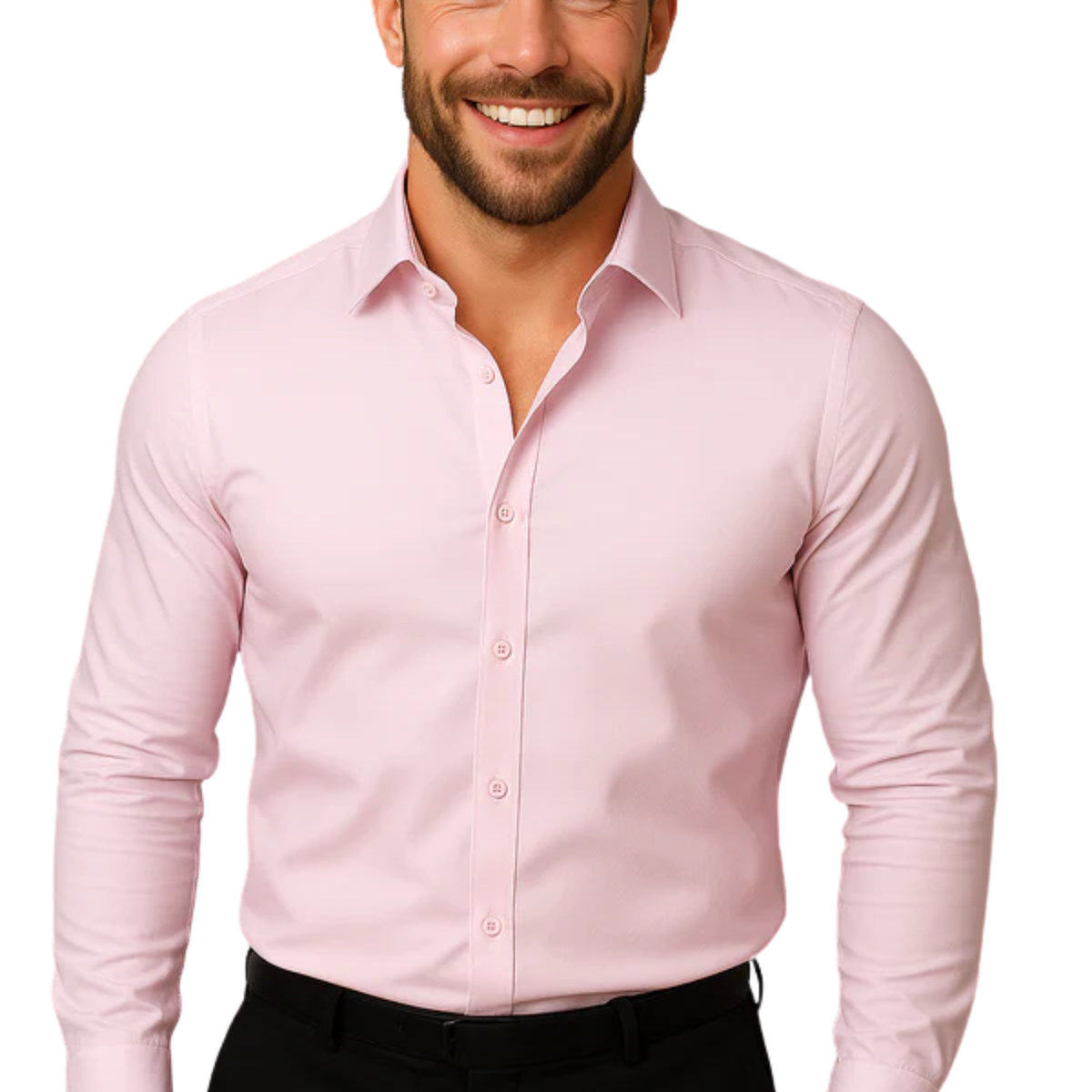 Men’s long-sleeved shirt — structured fit wrinkle-free finish — business
