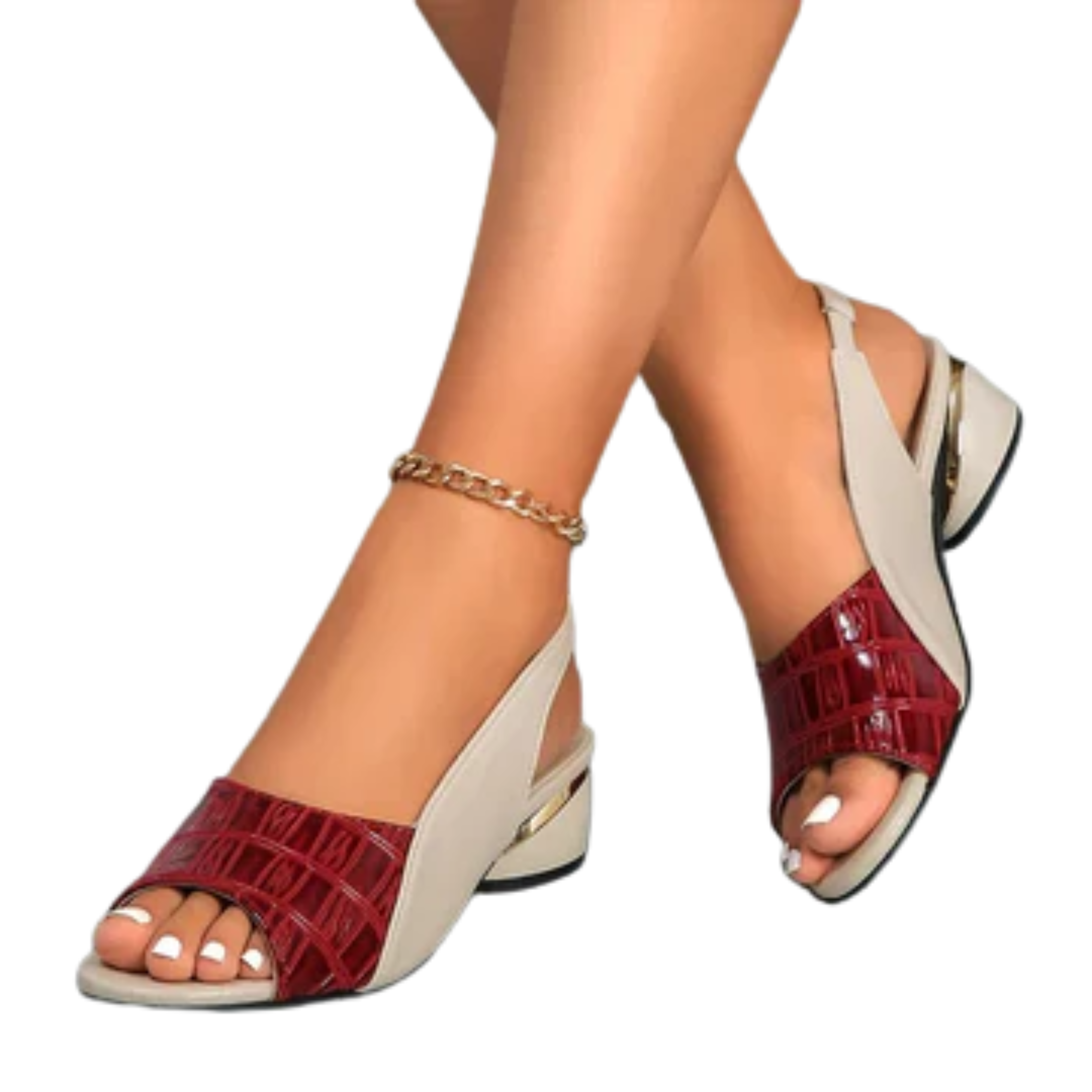 Women's open-toe sandals — slingback with block heel — everyday comfort