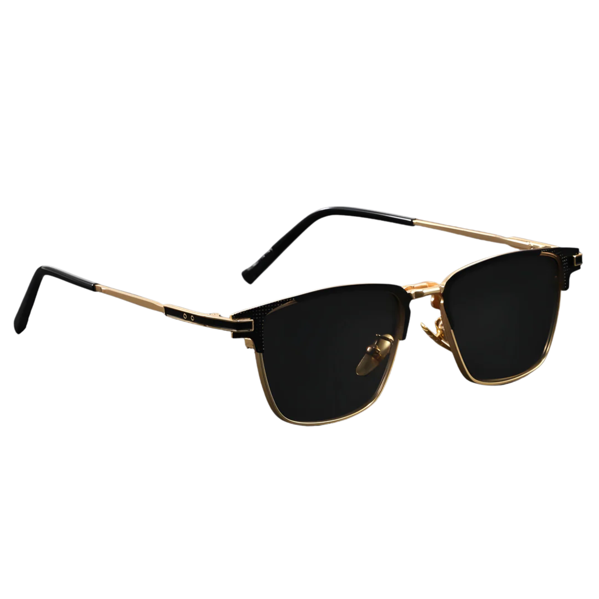 Half Frame Square Sunglasses Titanium Metal Polarized Luxury Designer Shades Unisex