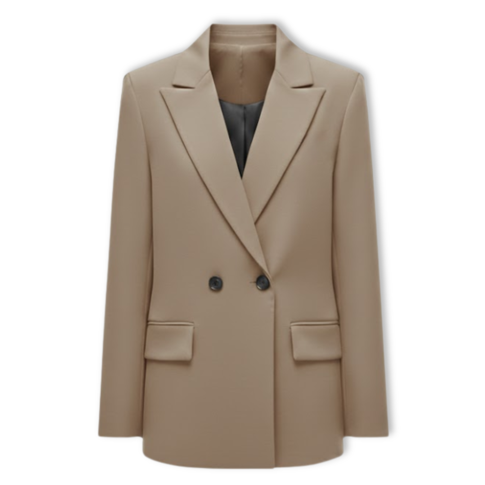 Women's Double Breasted Blazer Notched Lapel Long Sleeve Loose Fit Office Jacket