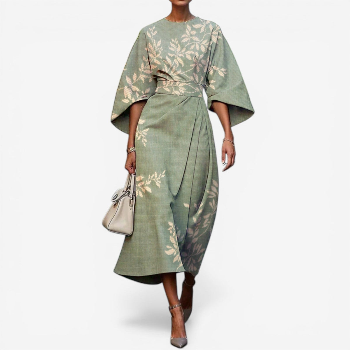 Women's art print kimono dress — patchwork quilted — cultural opening