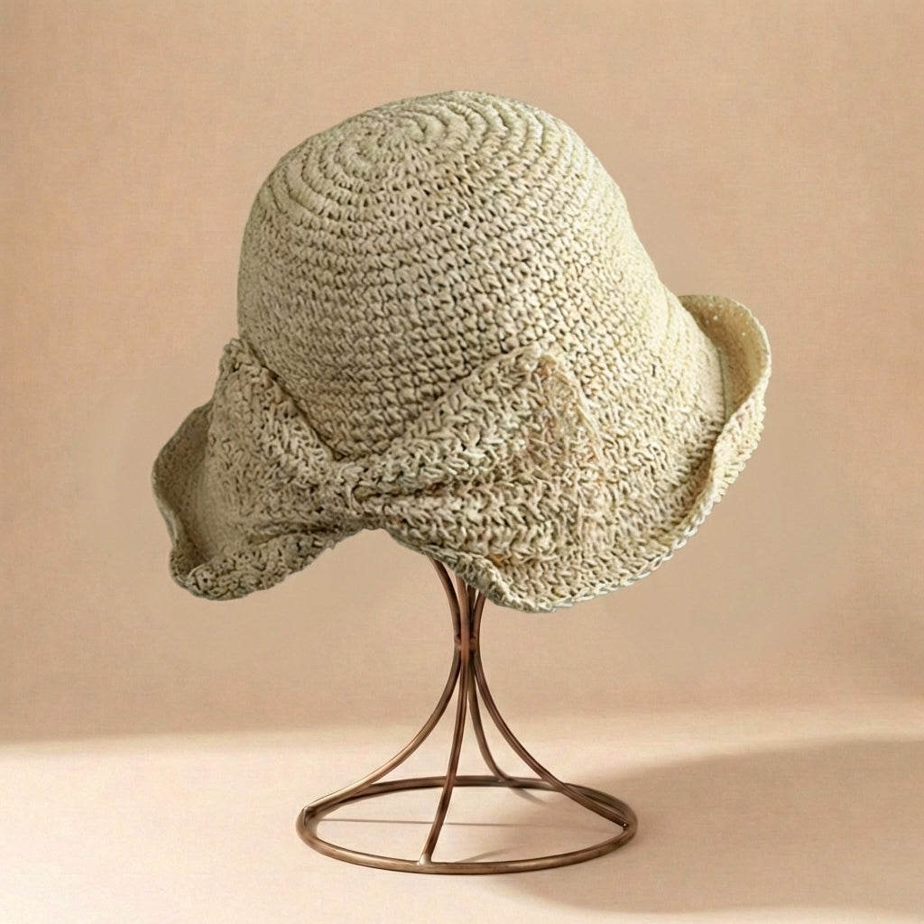 Women's bucket sun hat | wide brim with bow detail | casual holiday cap