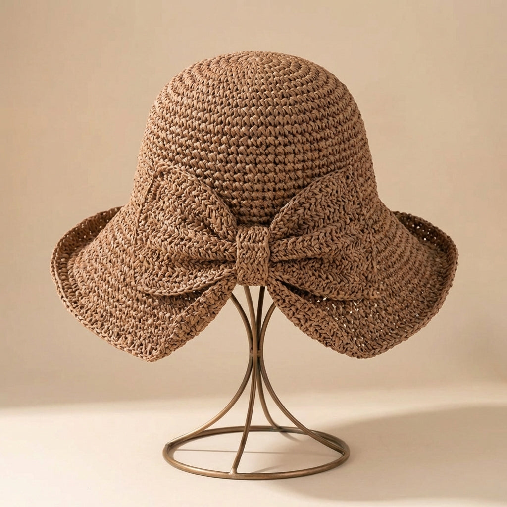 Women's bucket sun hat | wide brim with bow detail | casual holiday cap