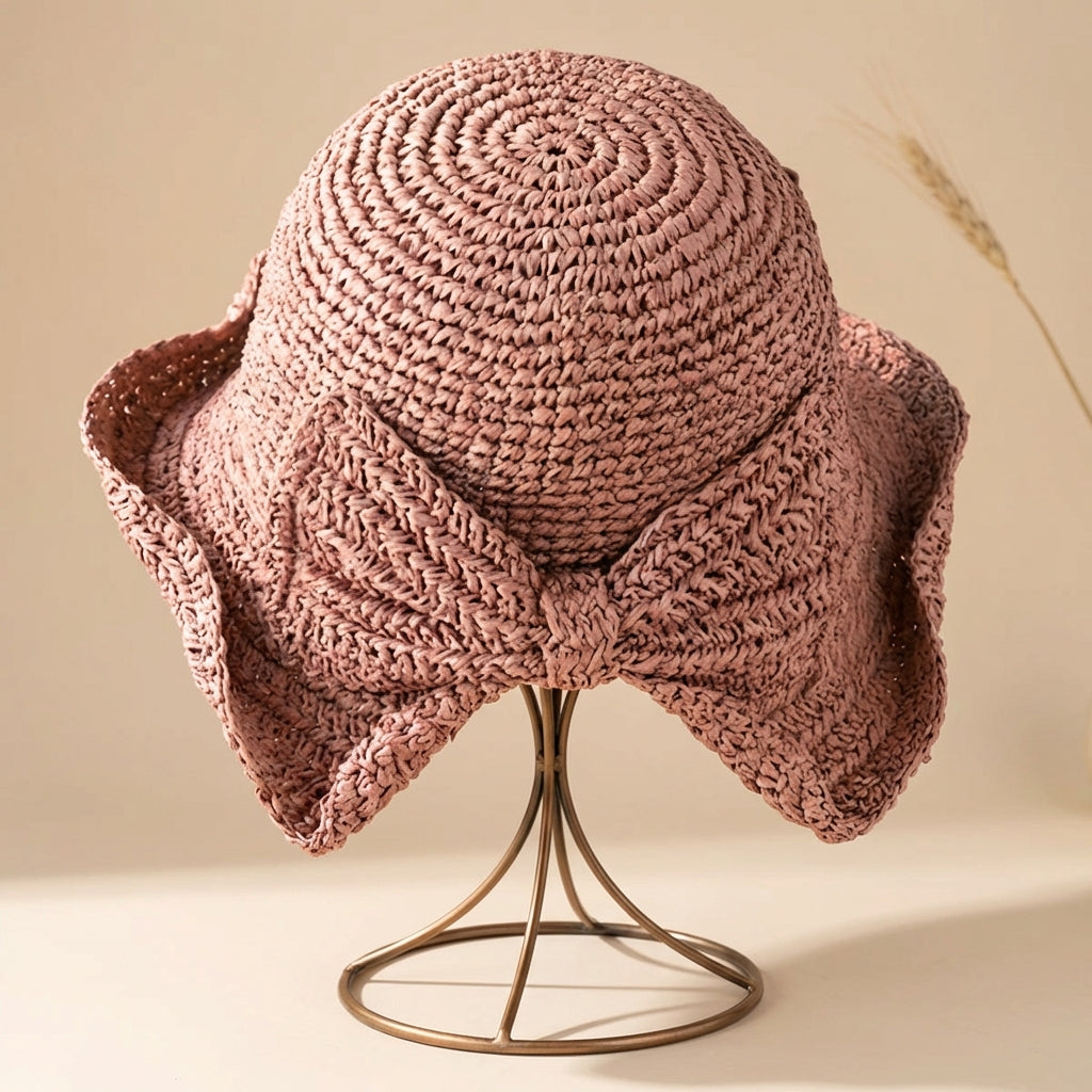 Women's bucket sun hat | wide brim with bow detail | casual holiday cap