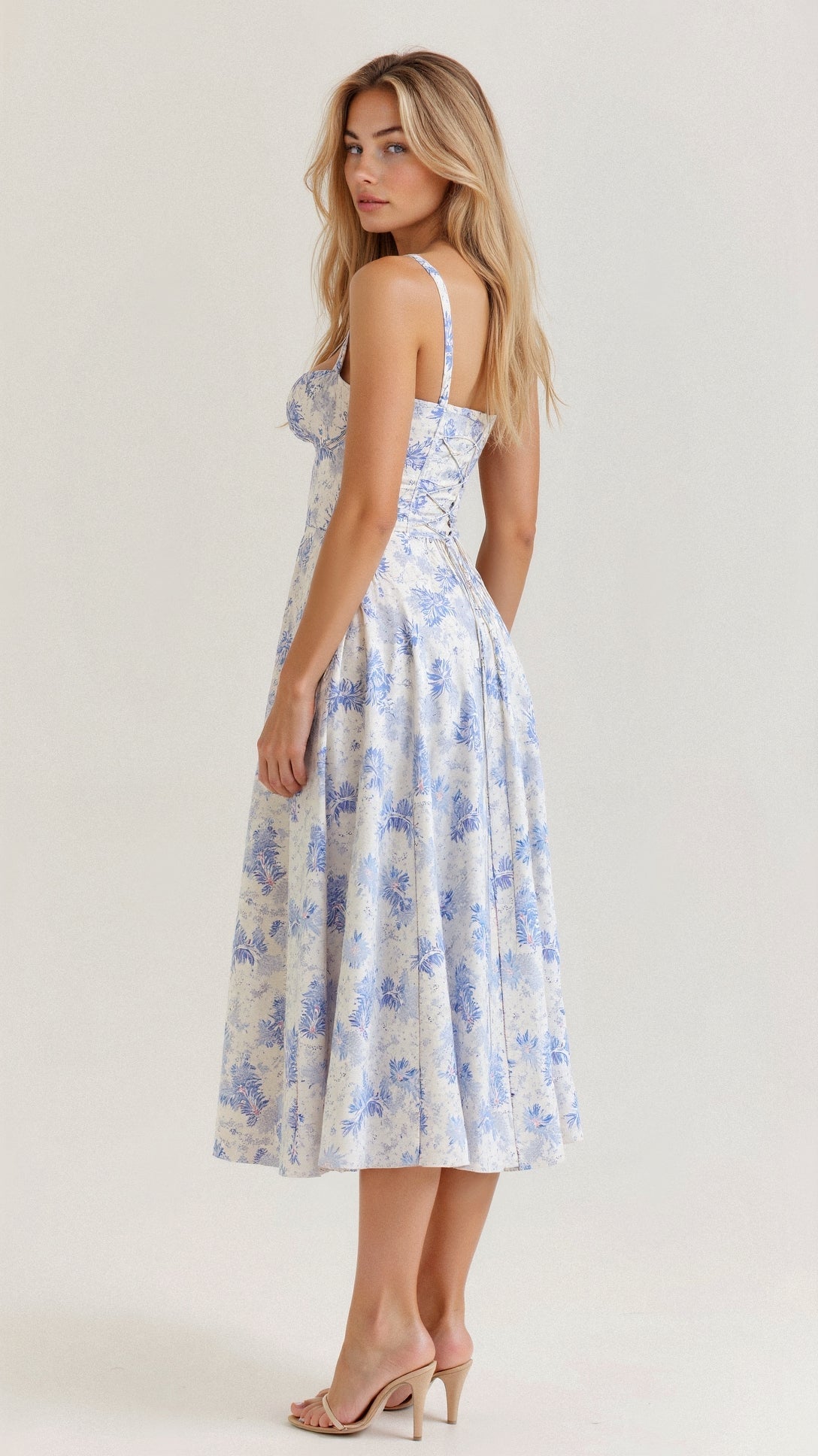 Floral Corset Midi Dress