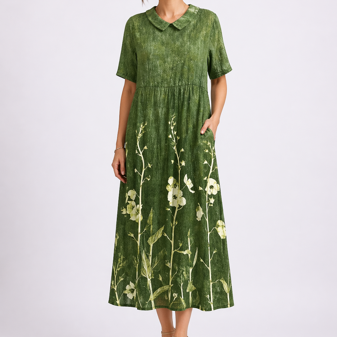 Floral Midi Dress V-Neck