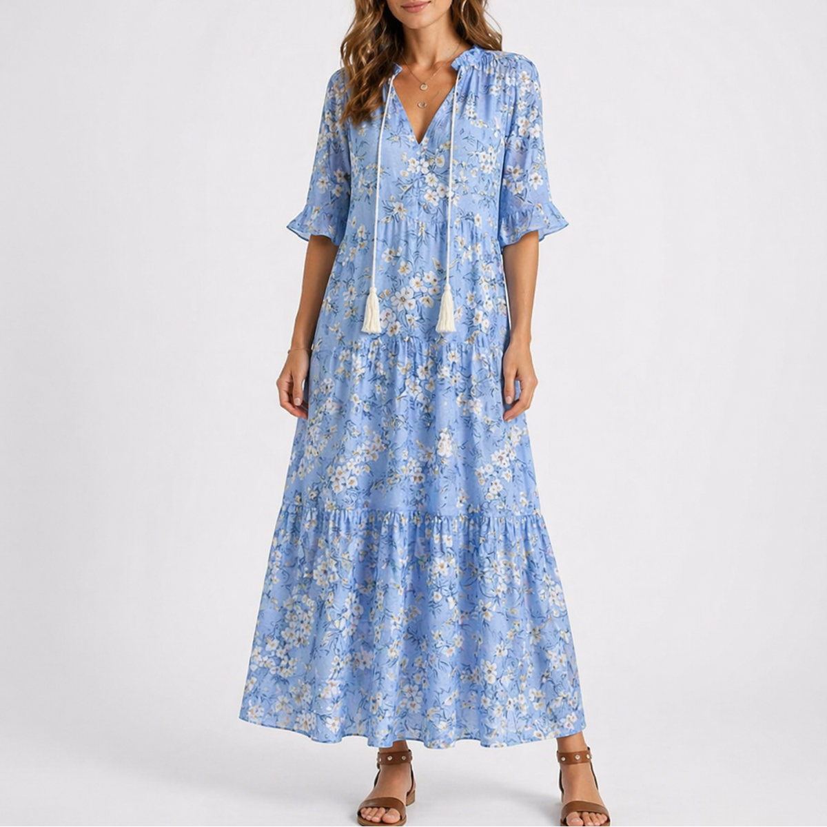 Midi Floral Print Dress