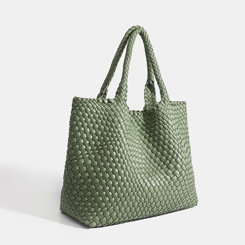 Women's woven tote bag large shoulder bag