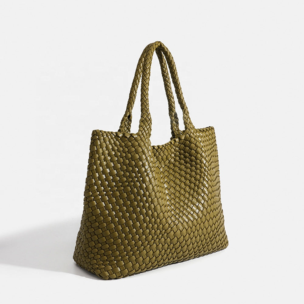 Women's woven tote bag large shoulder bag