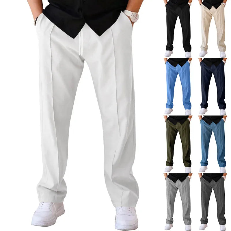 Men's elastic waist trousers slim fit