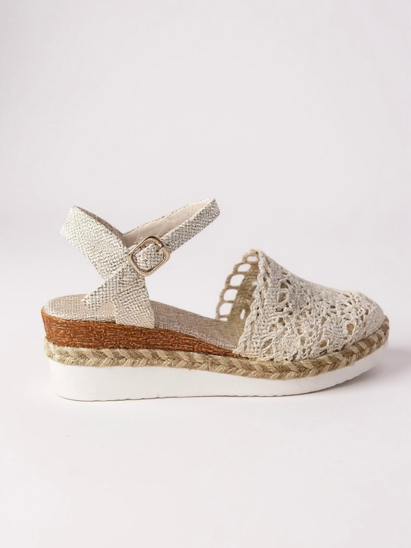 Women's espadrille wedge sandals - ankle strap platform sandals - summer holiday