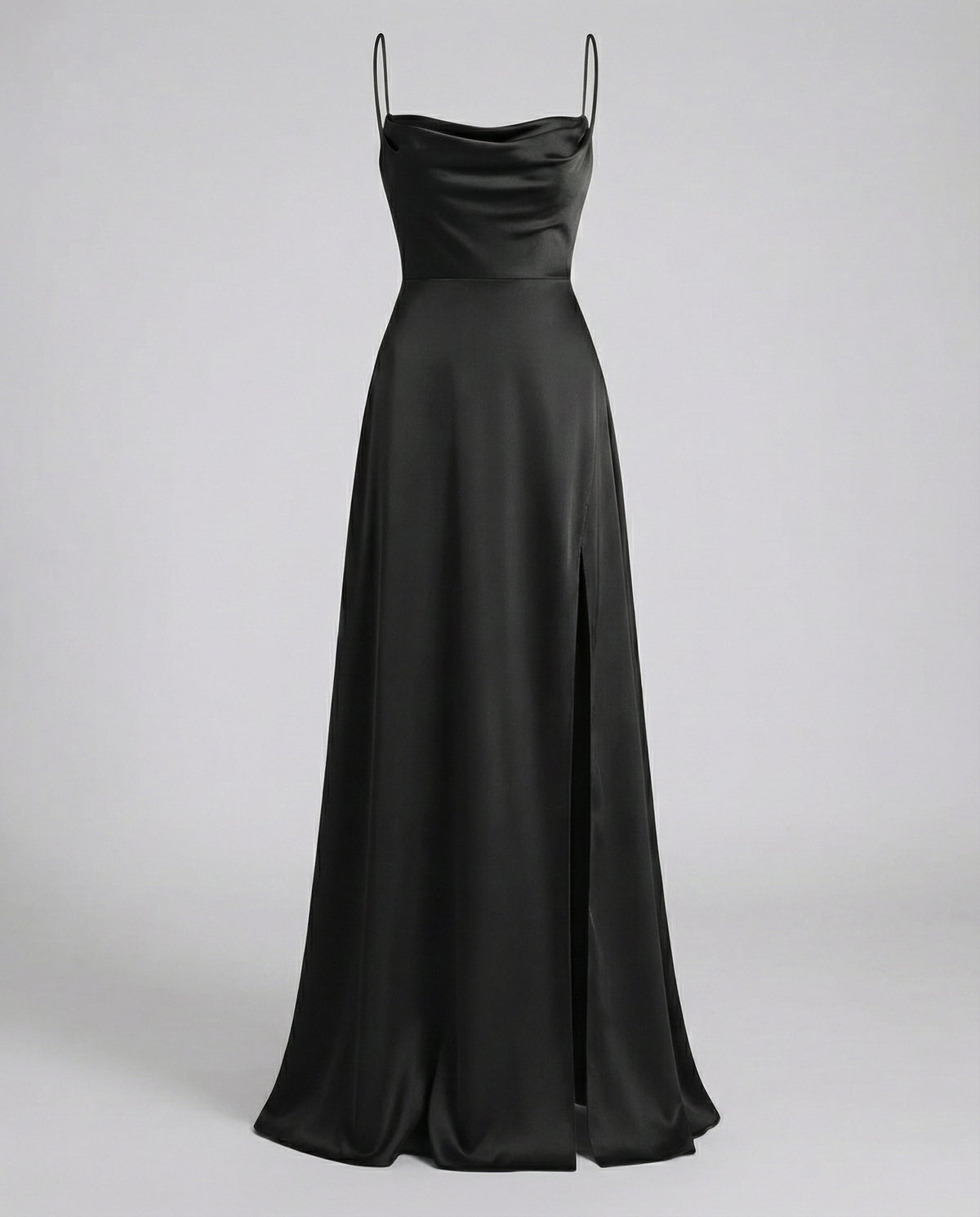 Women's maxi dress - figure-hugging drape with leg slit - formal evening