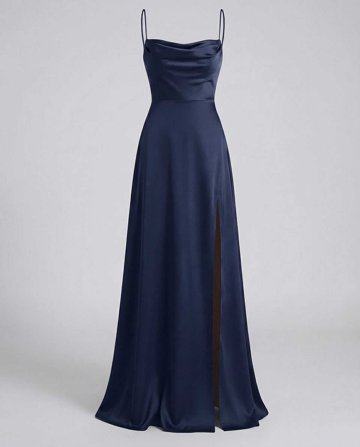 Women's maxi dress - figure-hugging drape with leg slit - formal evening