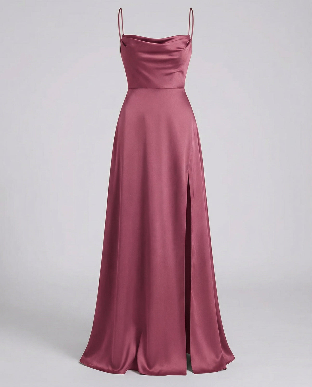 Women's maxi dress - figure-hugging drape with leg slit - formal evening