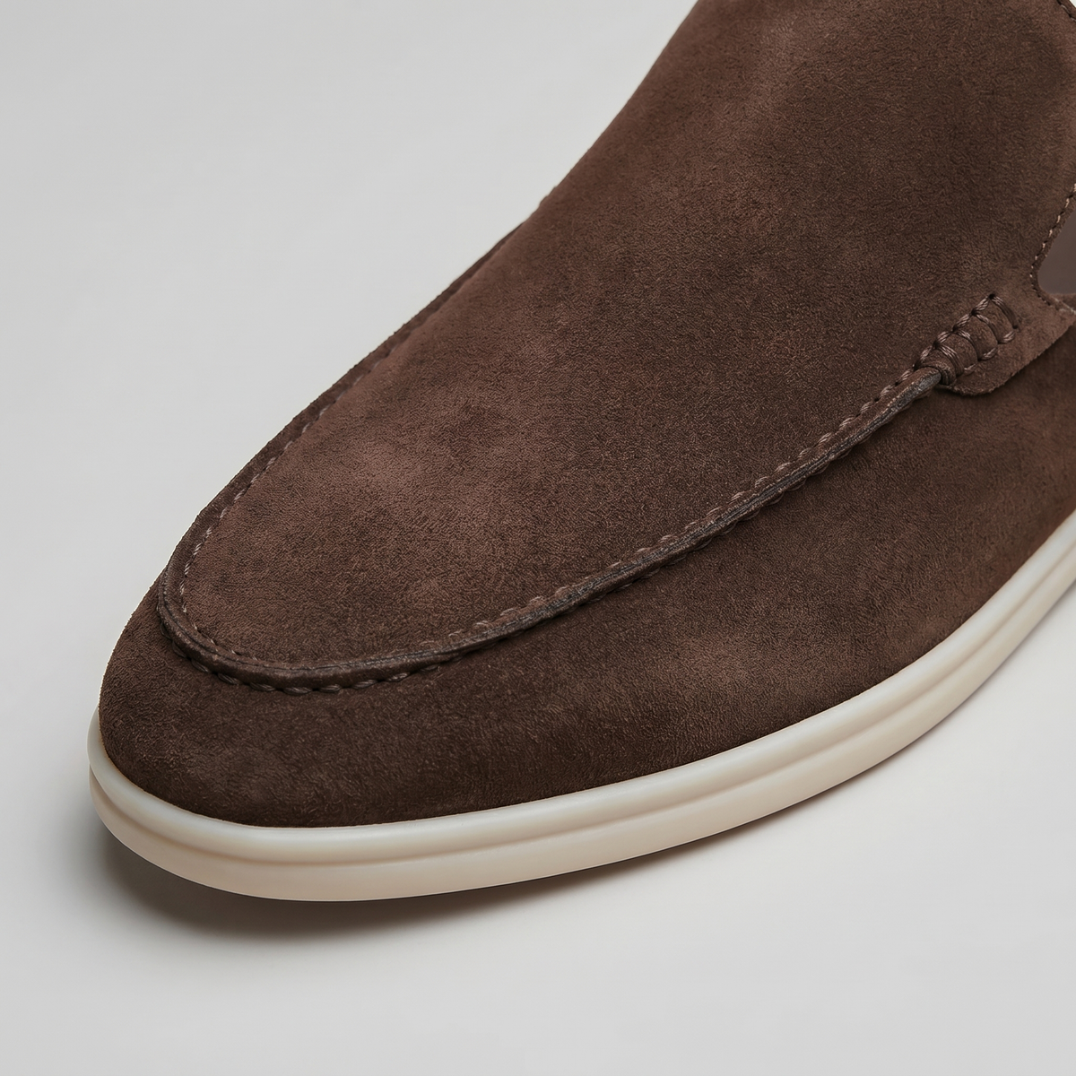 Men's suede backless mules | loafer style slip-ons