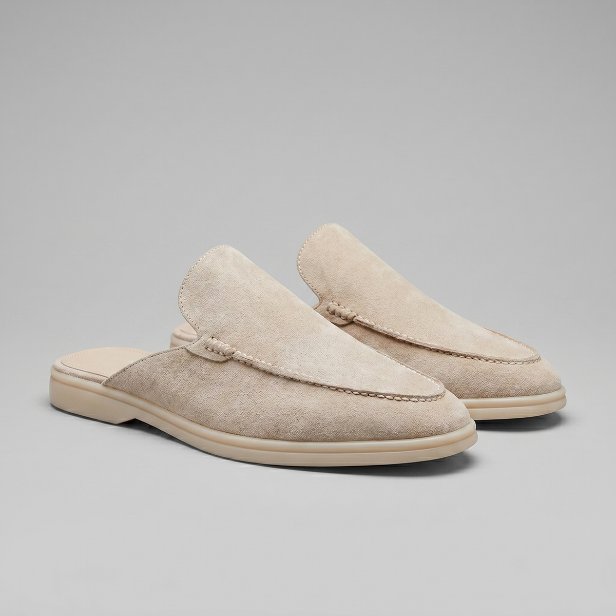 Men's suede backless mules | loafer style slip-ons