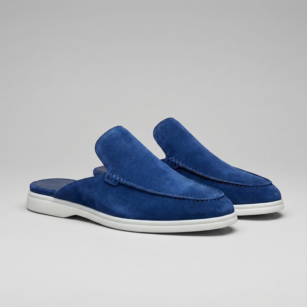 Men's suede backless mules | loafer style slip-ons