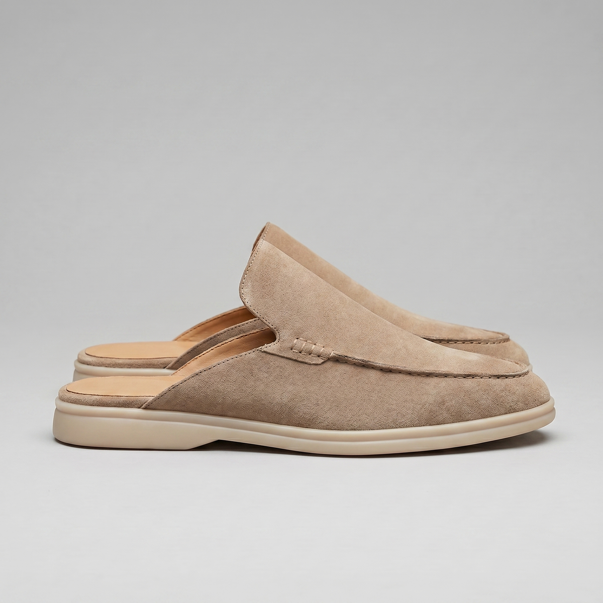 Men's suede backless mules | loafer style slip-ons